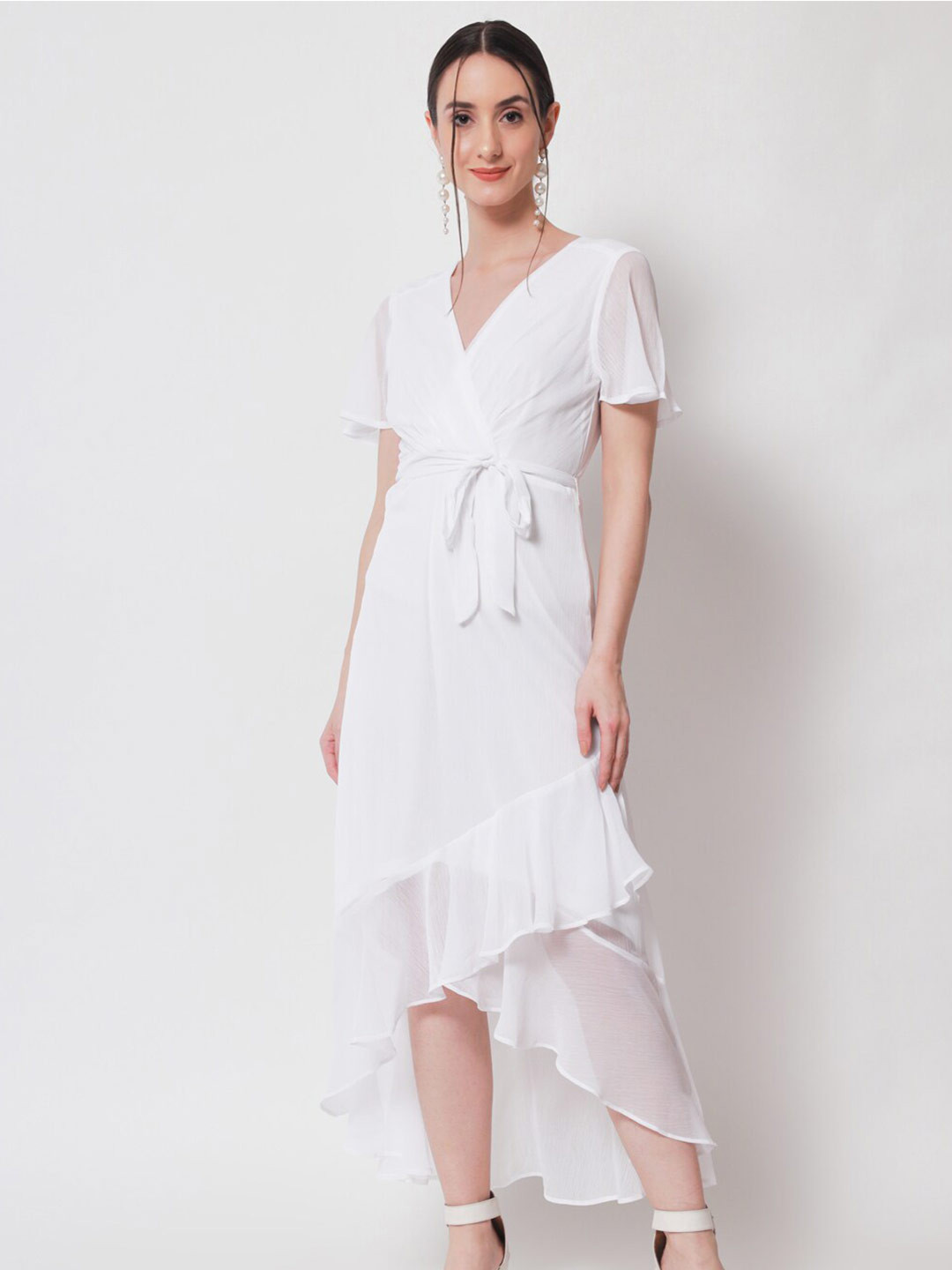 Soleil White Chiffon Maxi Dress