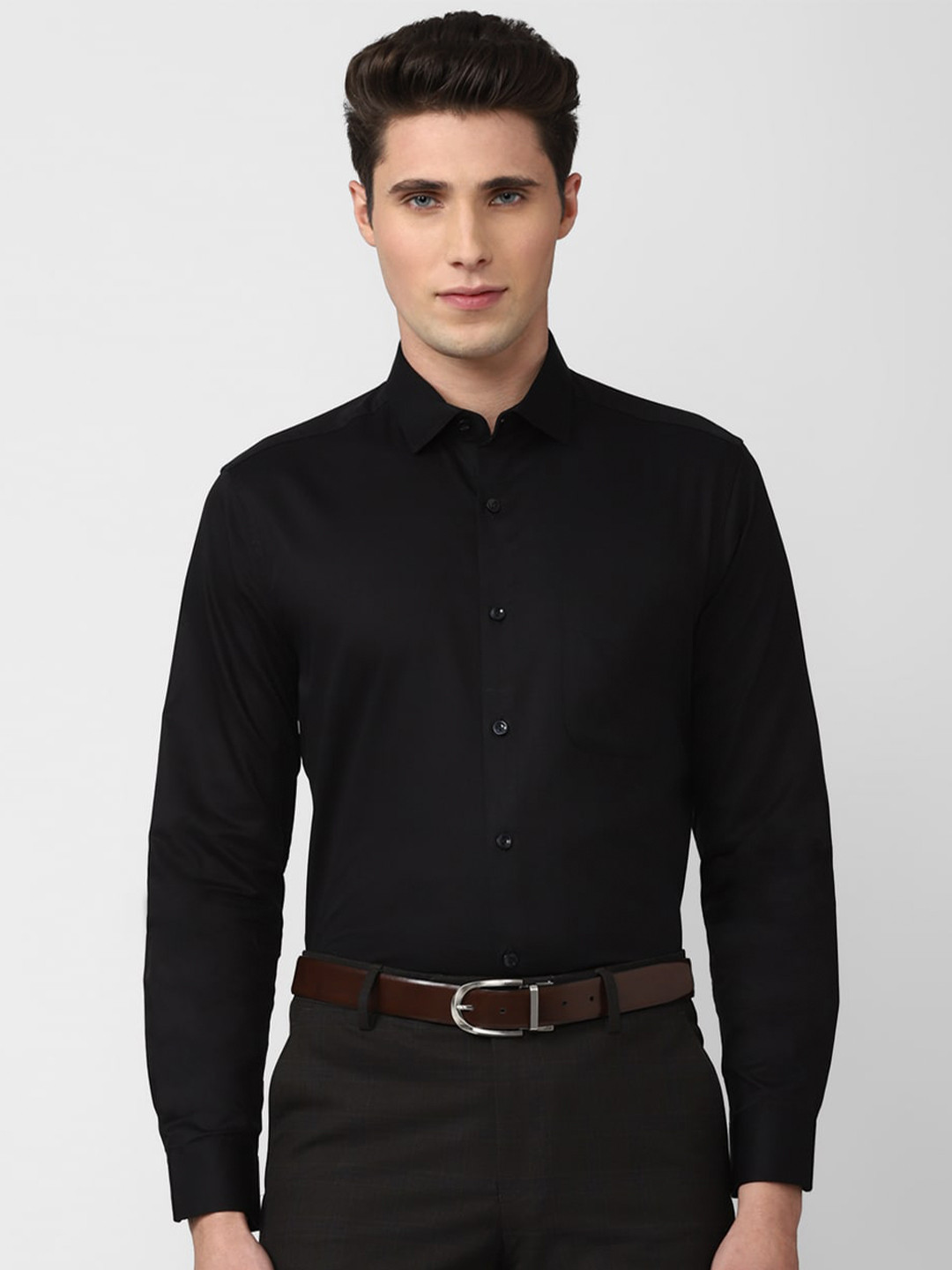 Buy Peter England Elite Men Black Cotton Formal Shirt Shirts for Men