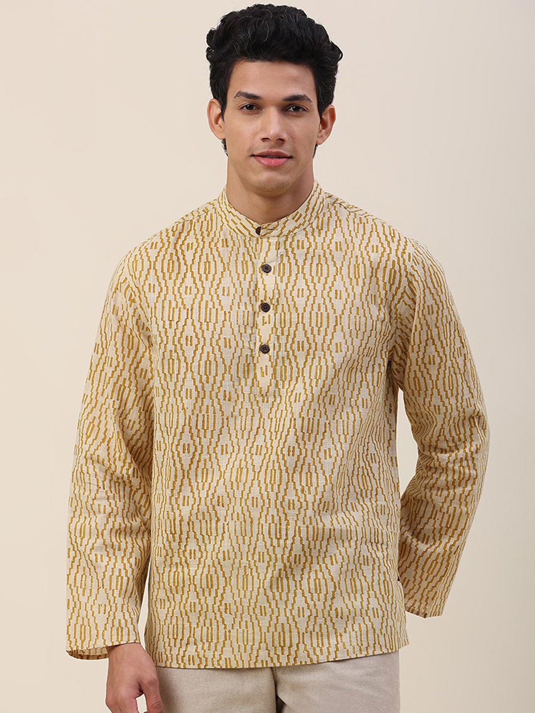 Buy Fabindia Abstract Woven Design Cotton Kurta - Kurtas for Men ...