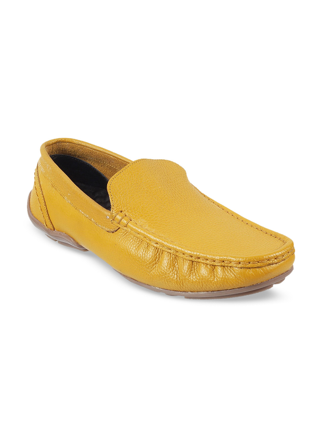 Buy Mochi Men Yellow Leather Loafers Casual Shoes for Men 20928944
