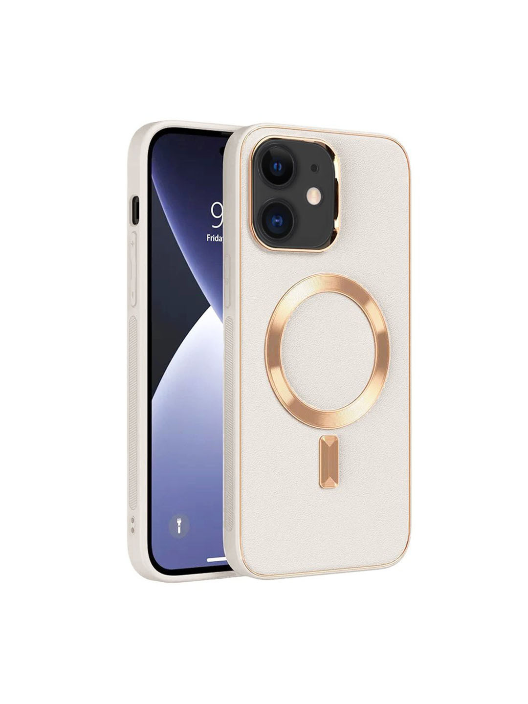 Buy Karwan Gold Toned Leather IPhone 12 Back Cover Mobile Accessories