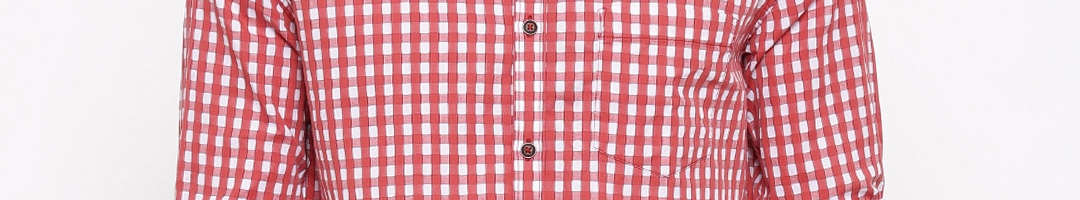 Buy British Club Men Red & White Slim Fit Checked Casual Shirt - Shirts ...
