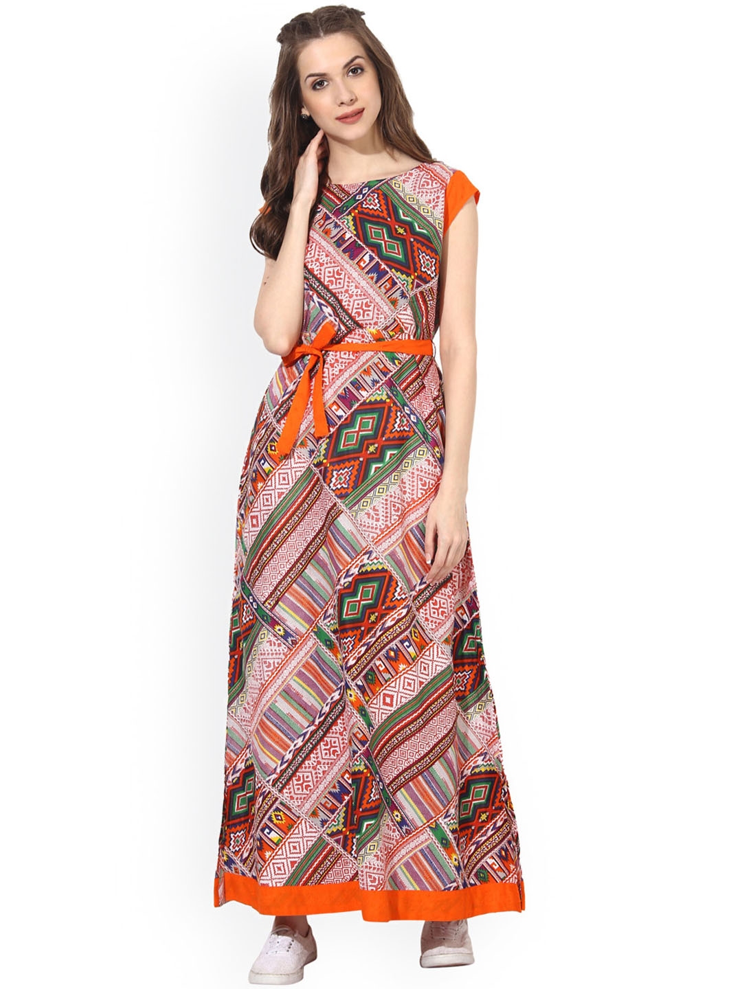 Buy Aks Women Multicoloured Printed Maxi Dress Dresses For Women