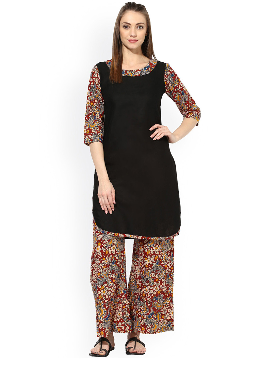 Aks black solid kurta clearance