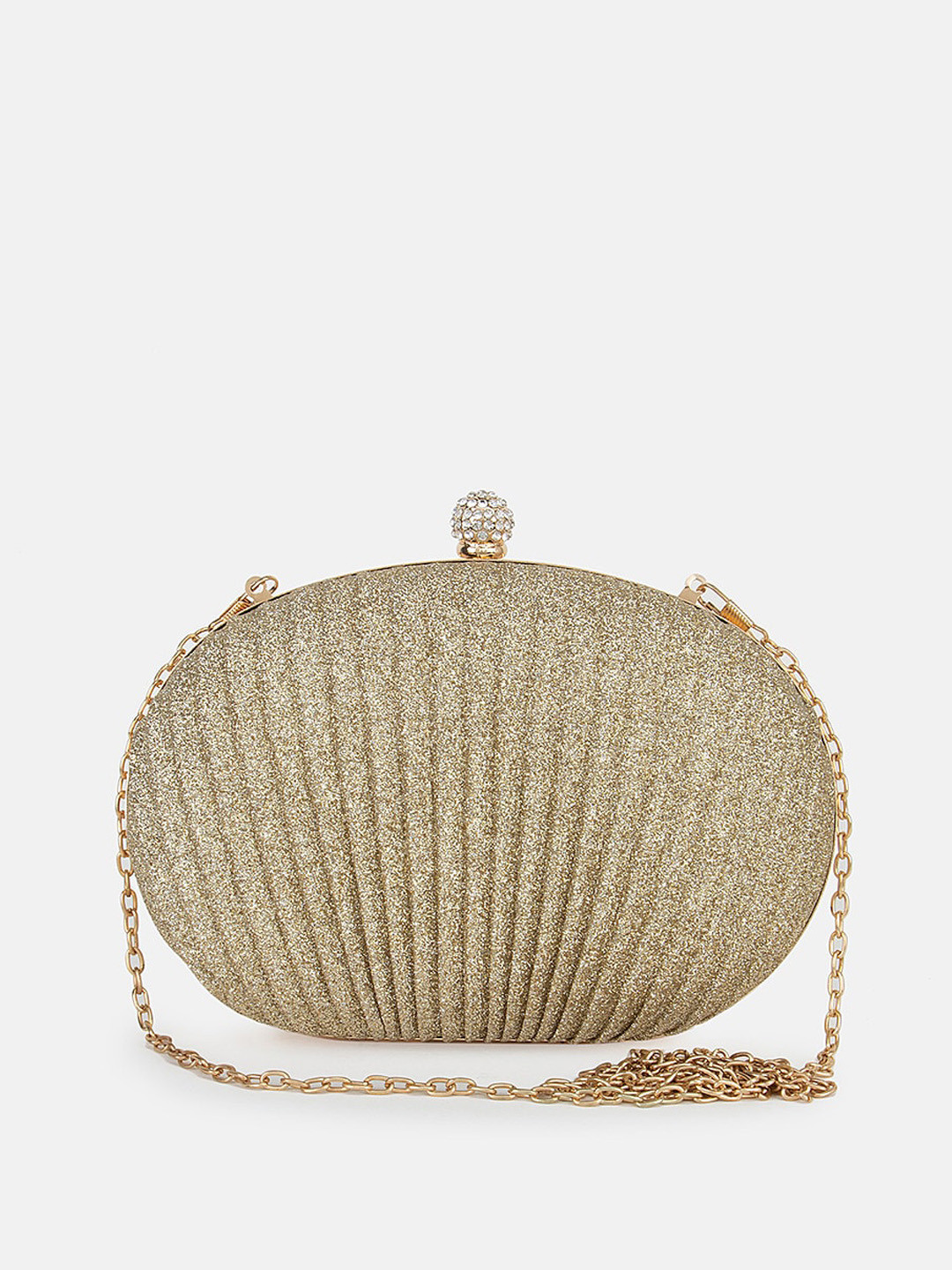 Buy Kazo Gold Toned Embellished Embellished Purse Clutch Clutches for