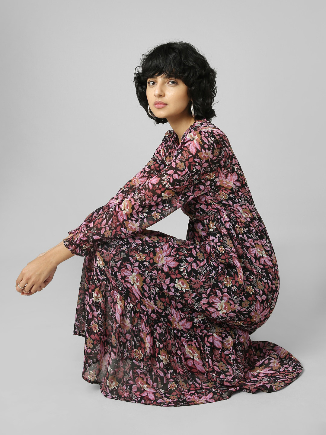 light blue homecoming dresses short Cute Satin Prom with Pocket, Light Workwear_OPD Size:M or Medium Pretty Black Floral Embroidered