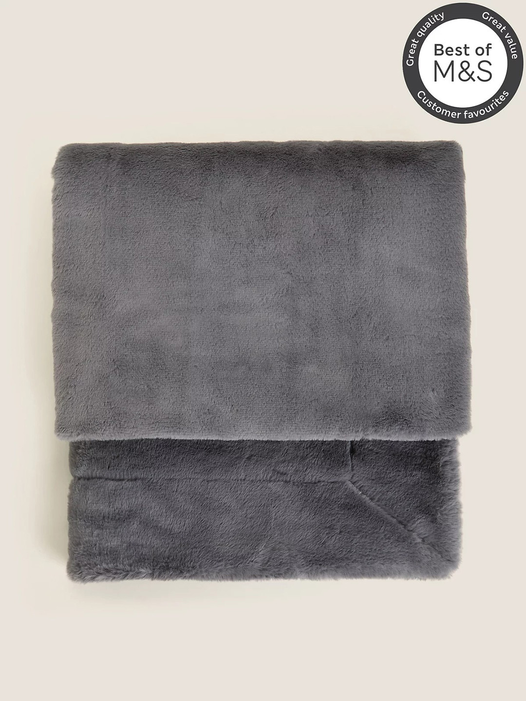 Buy Marks & Spencer Charcoal Set Of 2 Self Design Supersoft Faux Throws