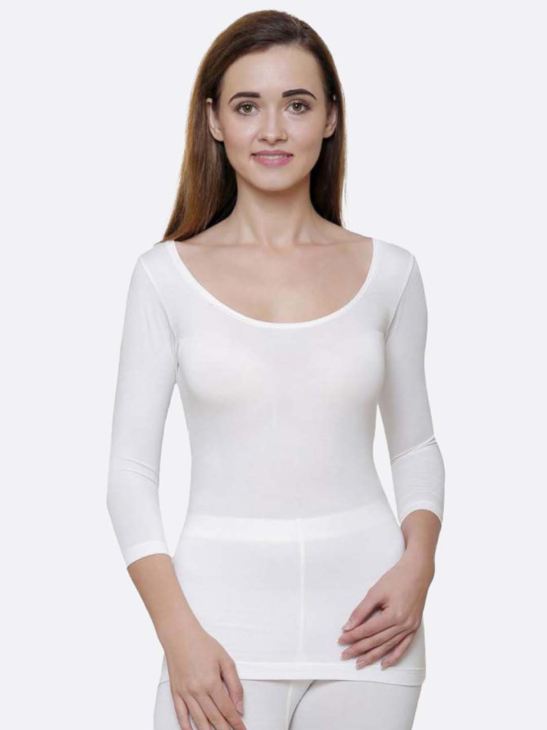 Buy BODYCARE INSIDER Women Off White Cotton Thermal Top Thermal Tops