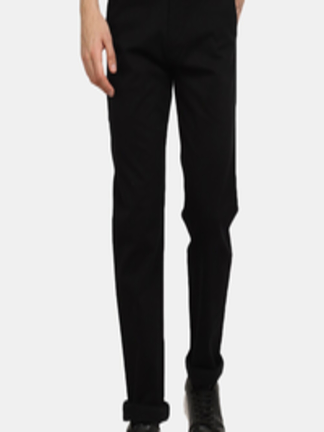 Buy V Mart Men Black Classic Cotton Slim Fit Trousers - Trousers for ...
