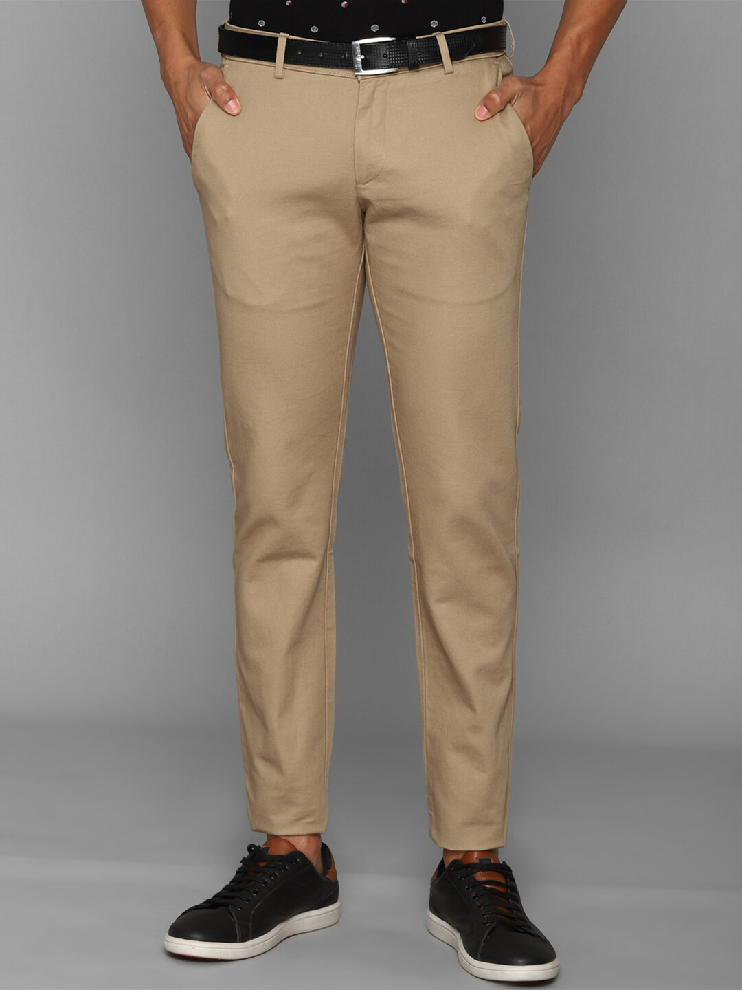 Buy Allen Solly Men Khaki Slim Fit Trousers Trousers for Men 20971534