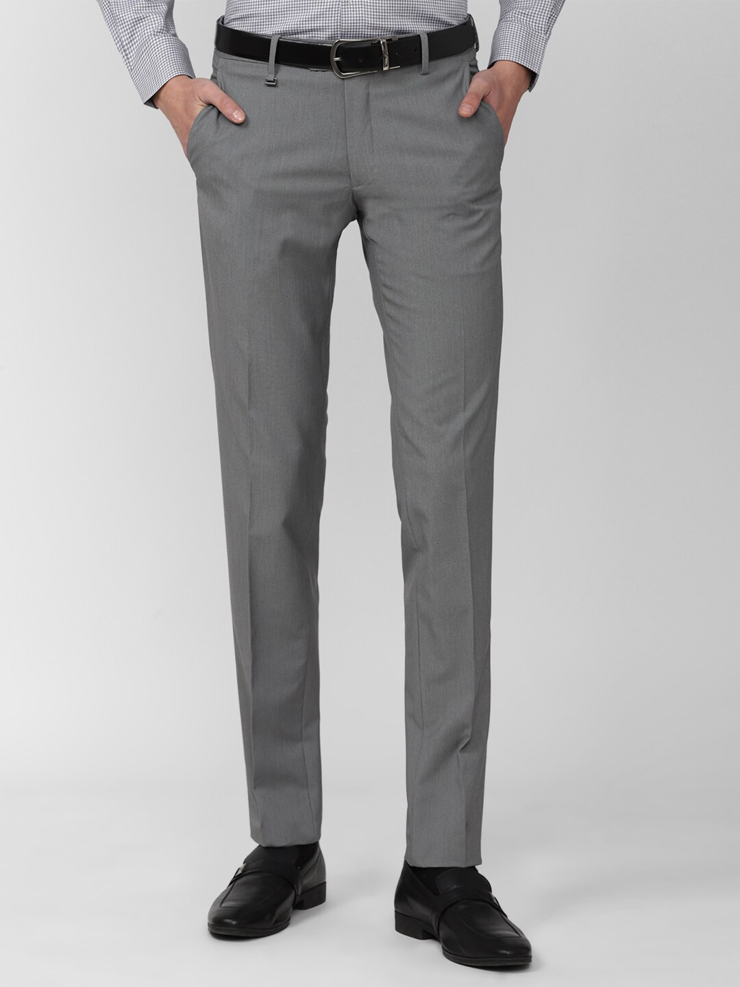 Buy Van Heusen Men Grey Slim Fit Trousers - Trousers for Men 20971612 ...