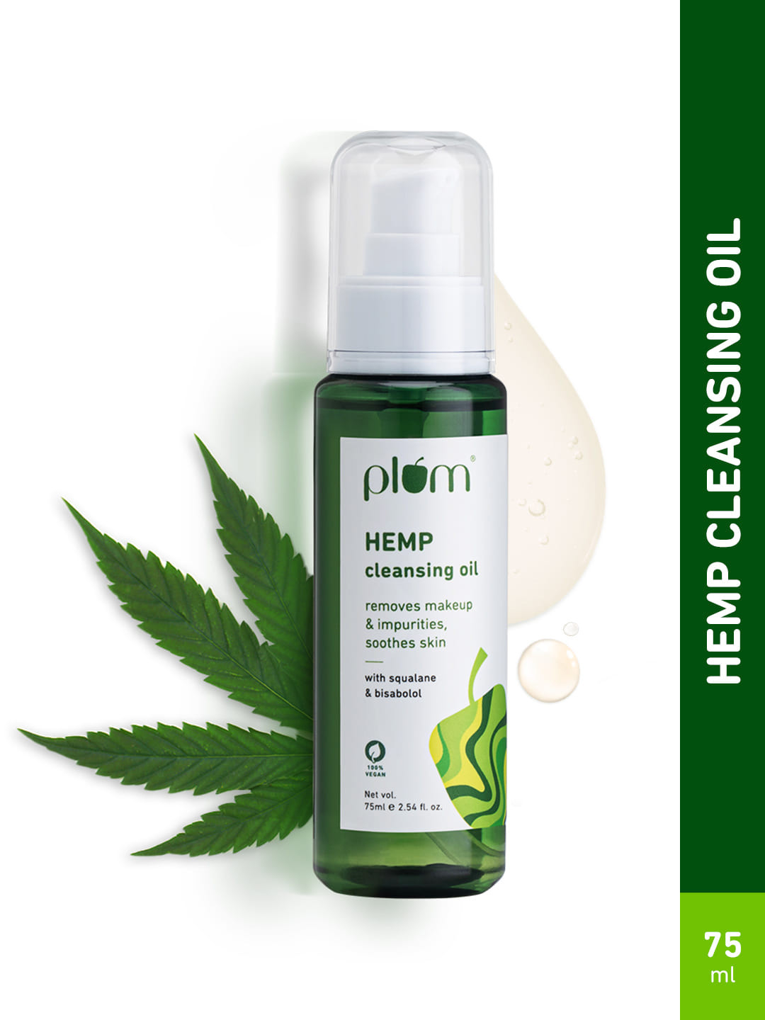 Buy Plum Hemp Cleansing Oil With Squalane & Bisabolol 75 Ml Makeup