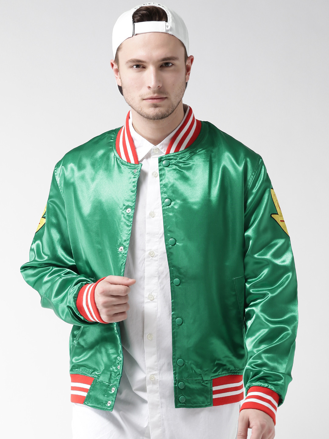 Buy FOREVER 21 Men Green Solid Bomber Jacket Jackets for Men 2098041