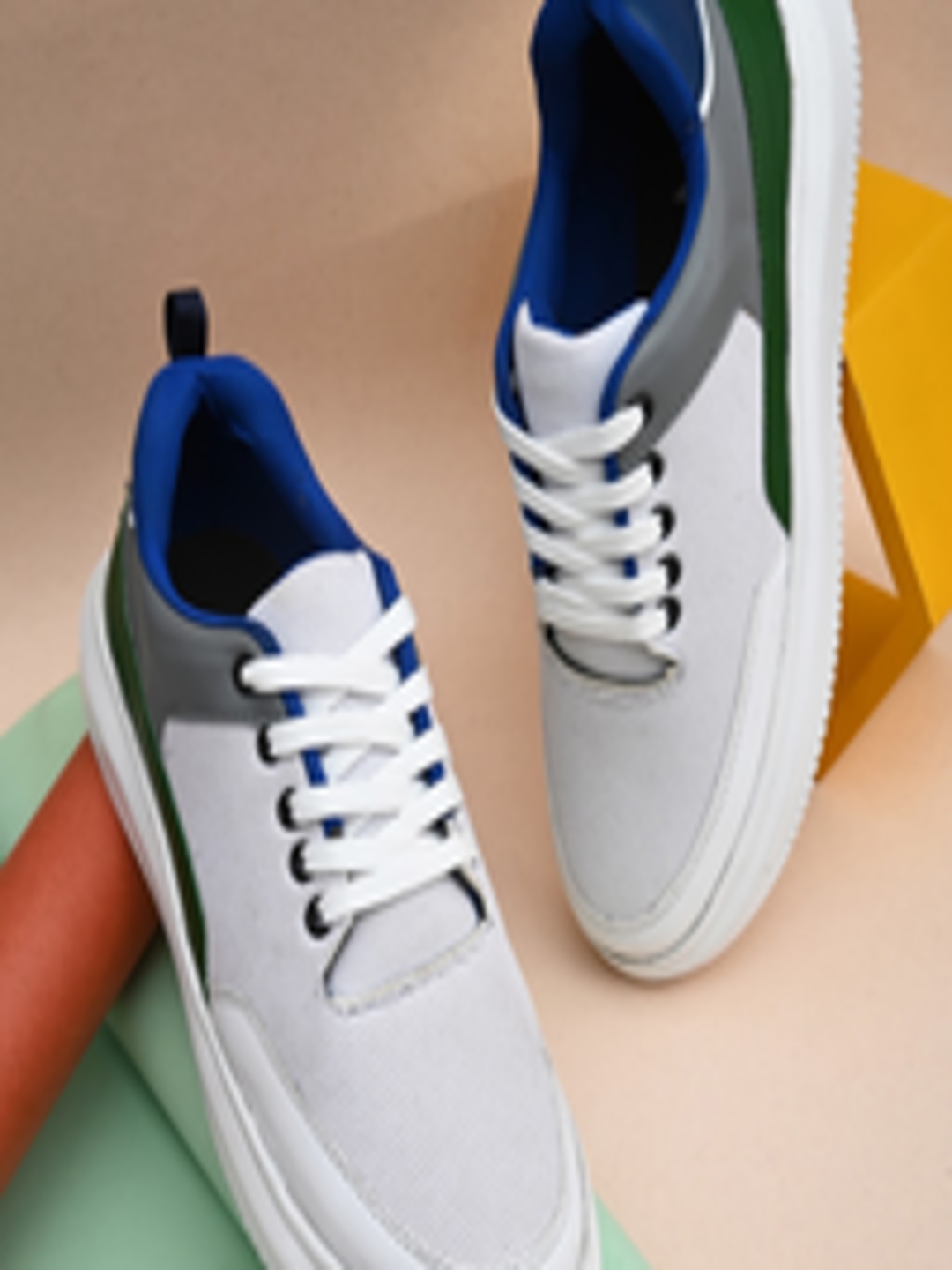 Buy Kook N Keech Men White Colourblocked Sneakers - Casual Shoes for ...