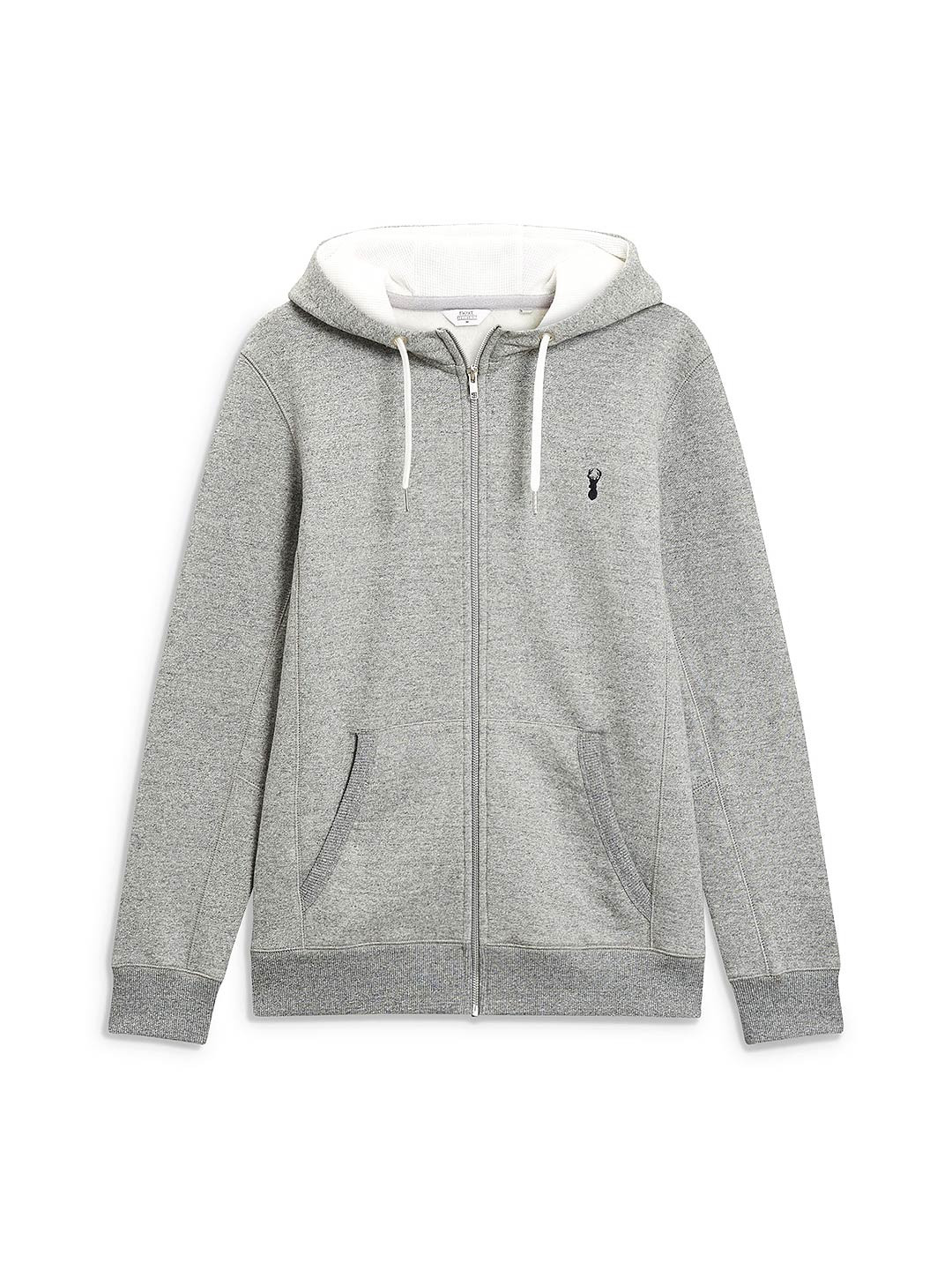 Buy NEXT Men Grey Solid Hooded Sweatshirt Sweatshirts for Men 2098251