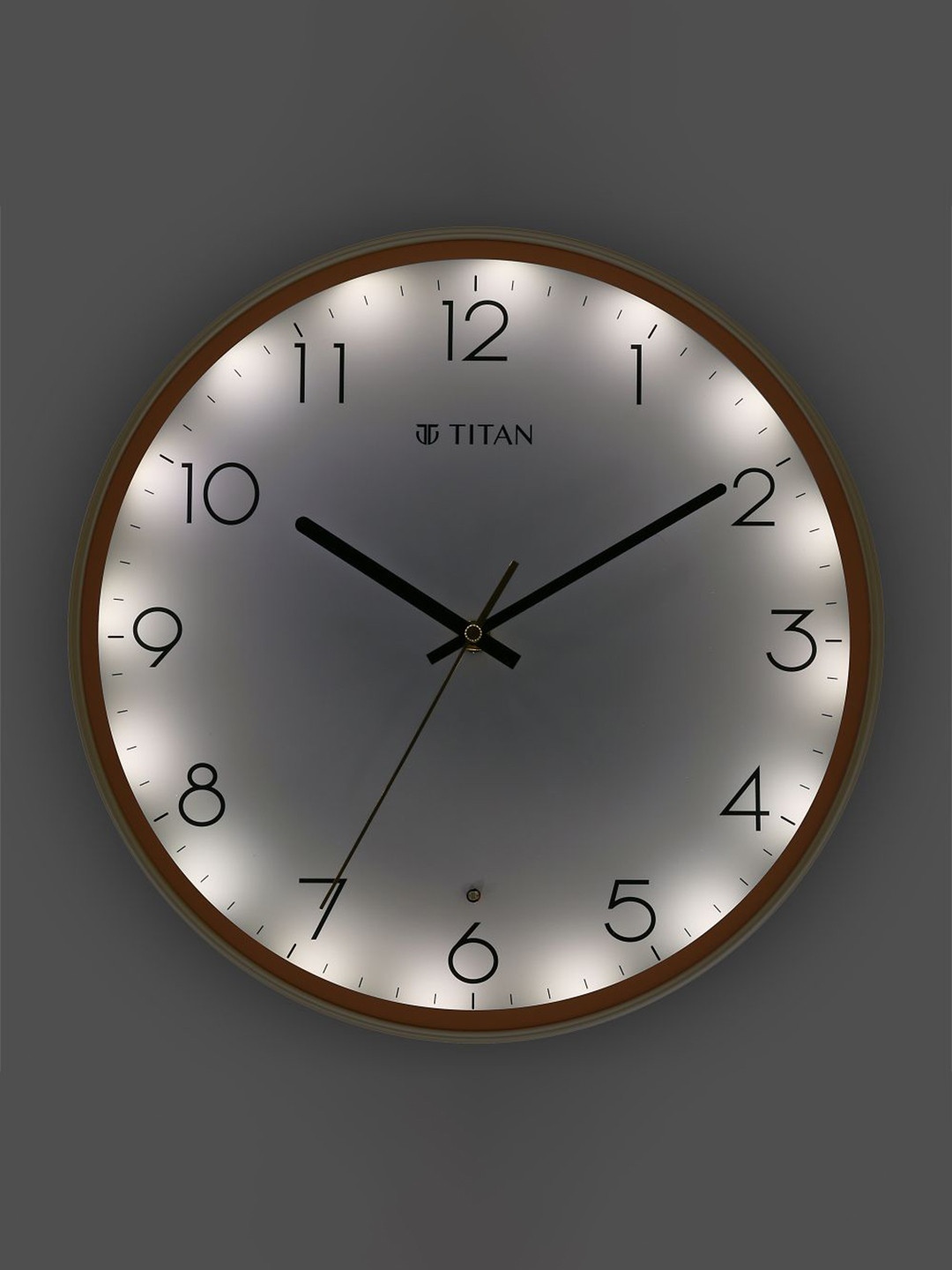 Buy Titan Cream Coloured & Brown LED Backlit Wall Clock Clocks for