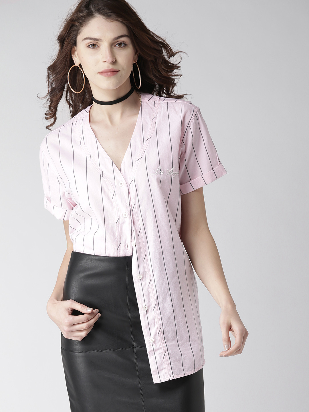 Buy FOREVER 21 Women Pink Striped Casual Shirt Shirts for Women