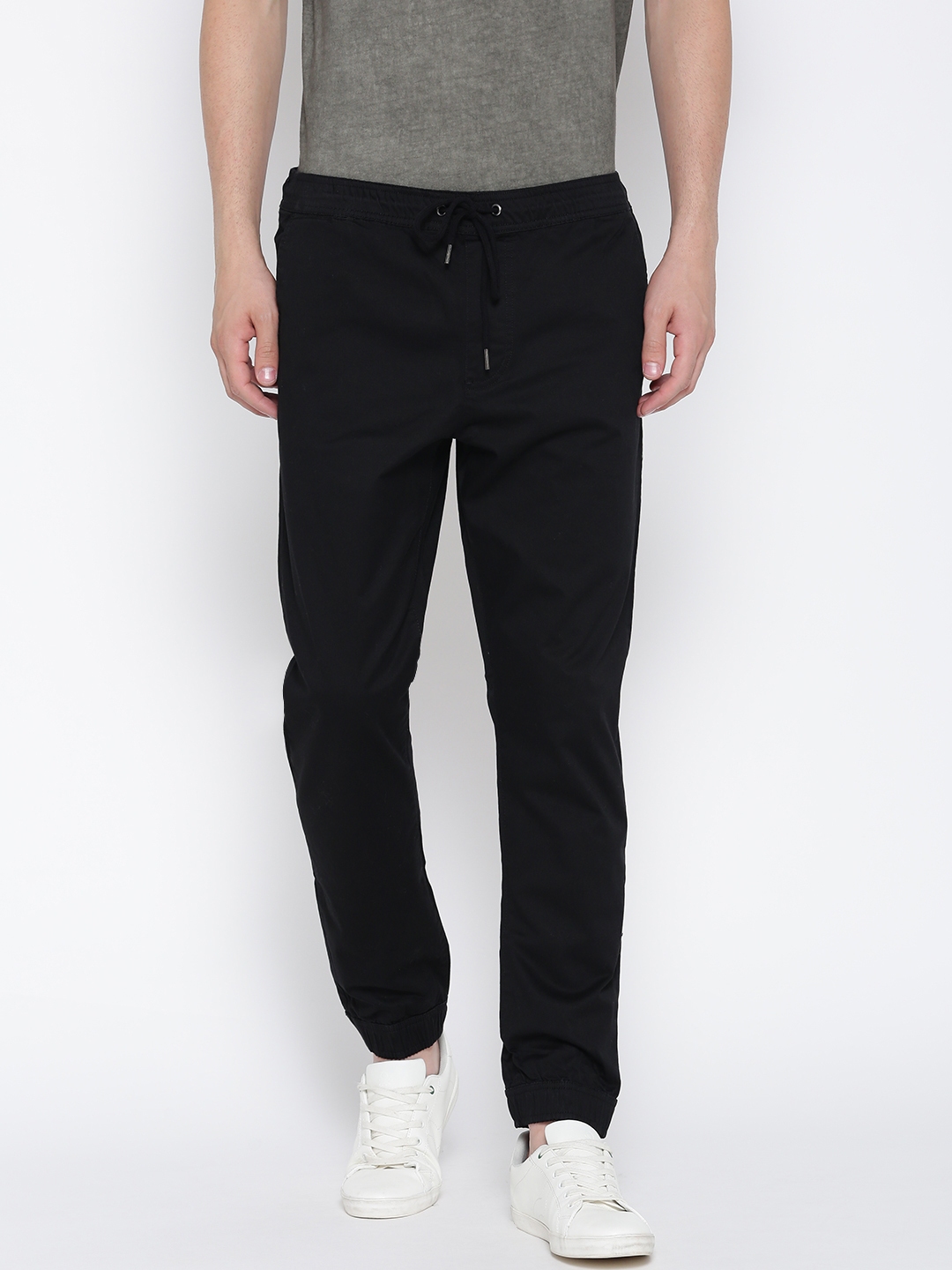 solid black joggers