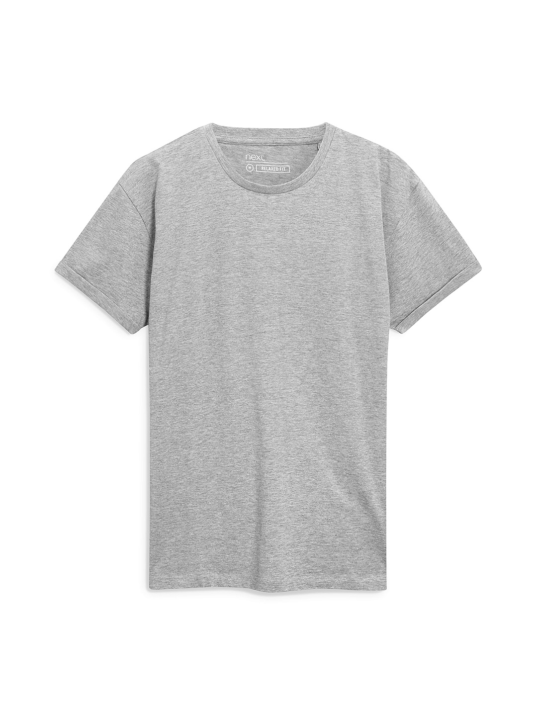 Buy NEXT Men Grey Melange Solid Round Neck T Shirt - Tshirts for Men ...
