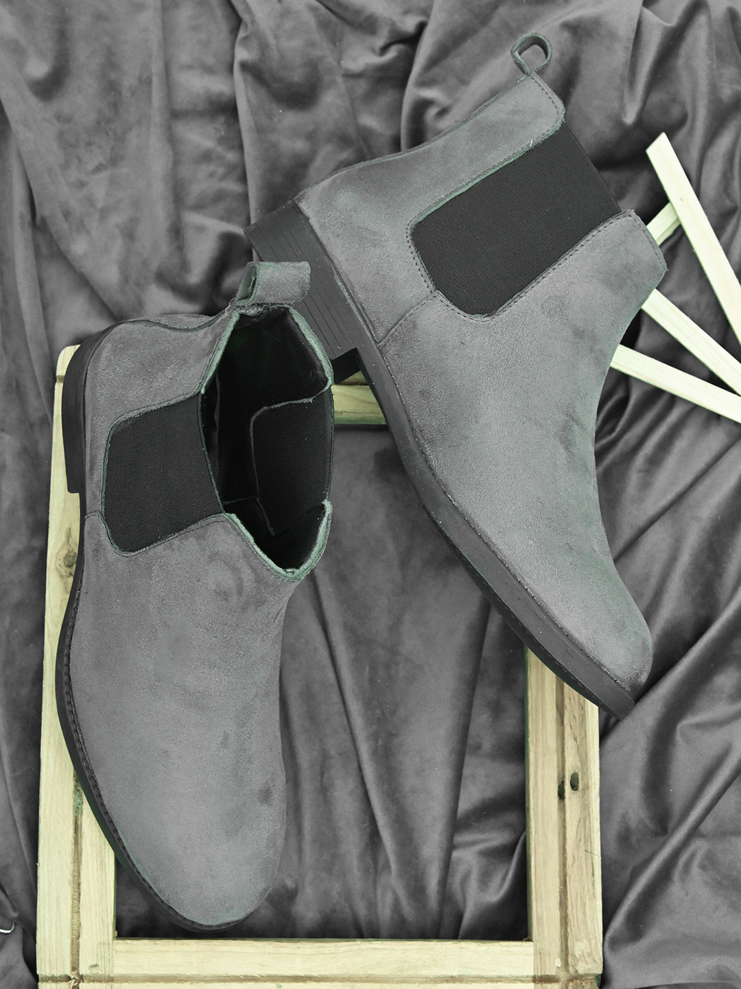 suede grey chelsea boots