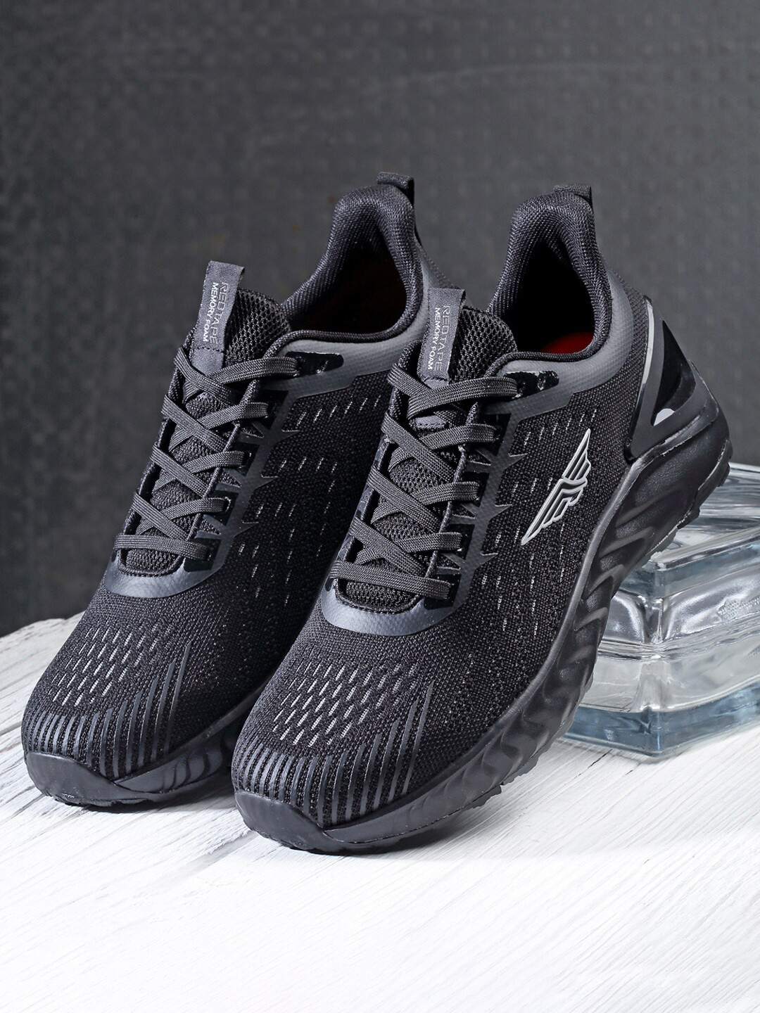 Buy Red Tape Men Black Textile Running Shoes Sports Shoes for Men