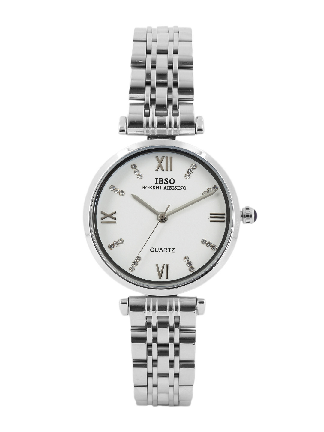 Buy IBSO Women White Embellished Dial & Silver Toned Analogue Watch ...