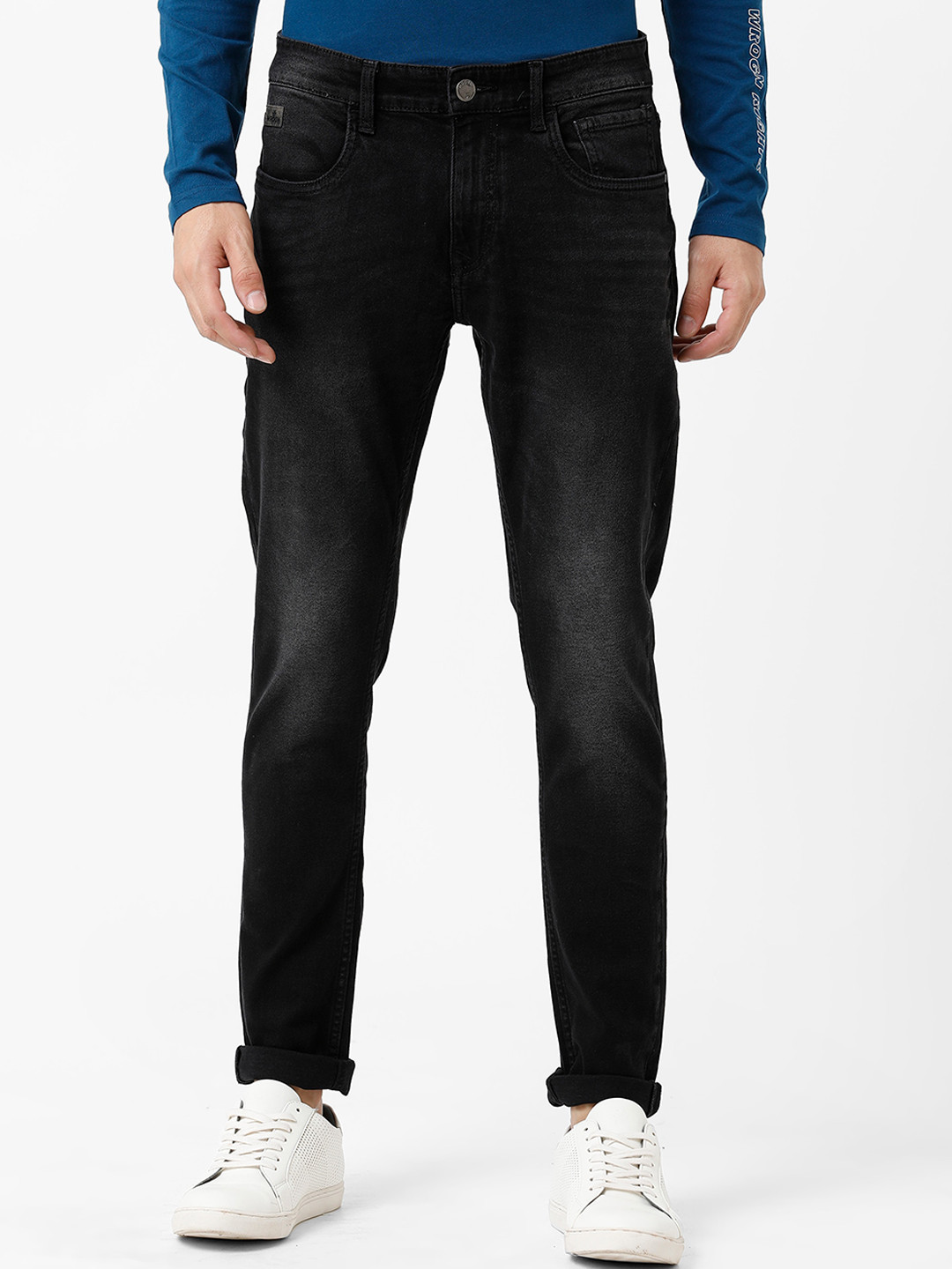 Buy WROGN Men Black Solid Slim Fit Light Fade Jeans Jeans for Men