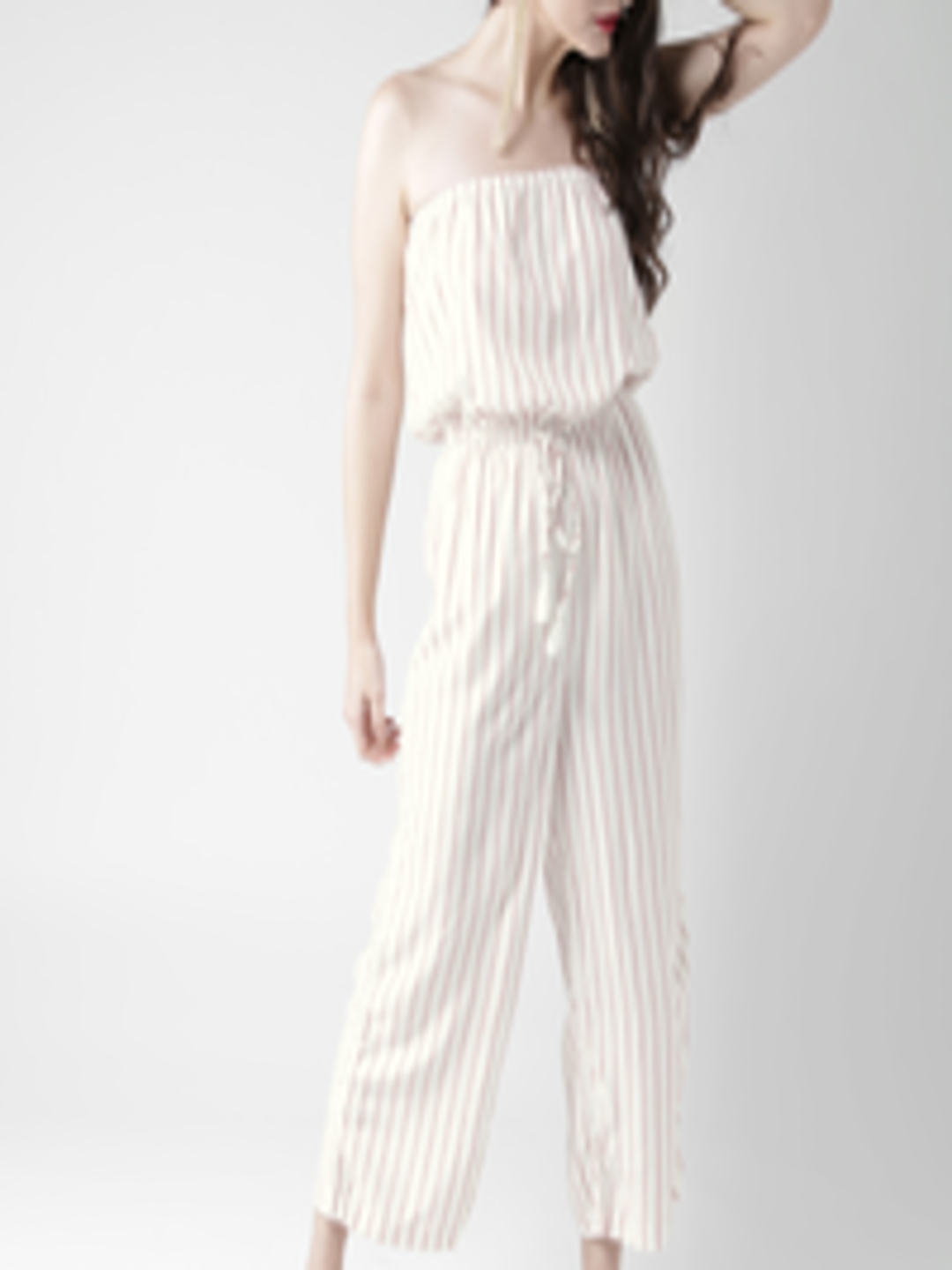 Buy FOREVER 21 White & Red Striped Jumpsuit - Jumpsuit for Women ...