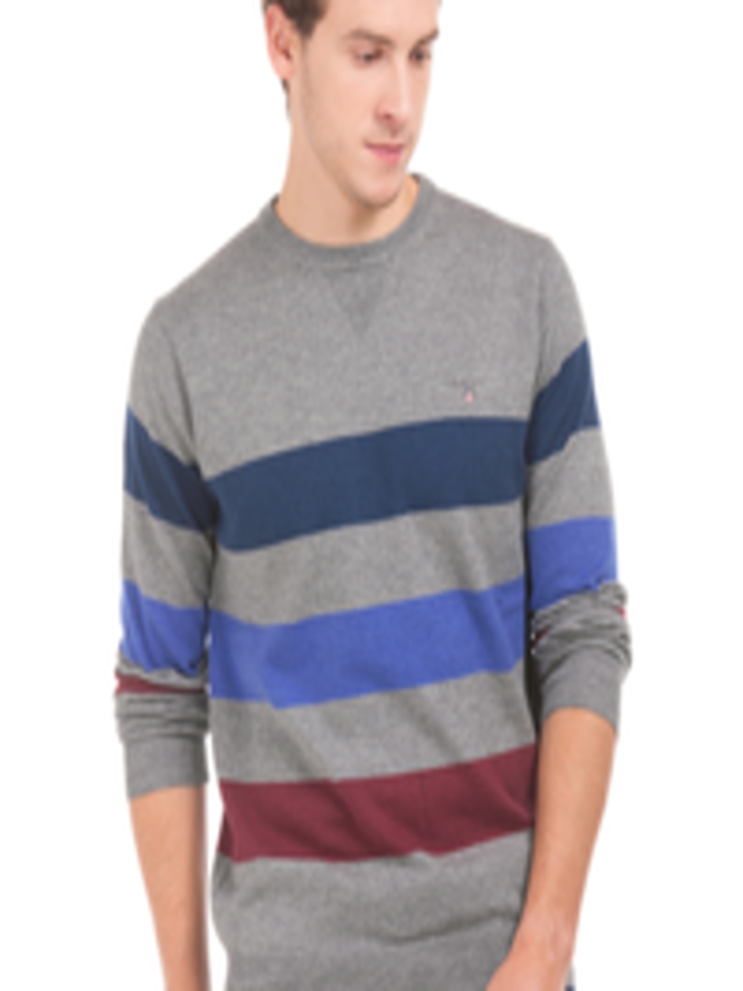 Buy GANT Men Grey Striped Pullover - Sweaters for Men 2100666 | Myntra