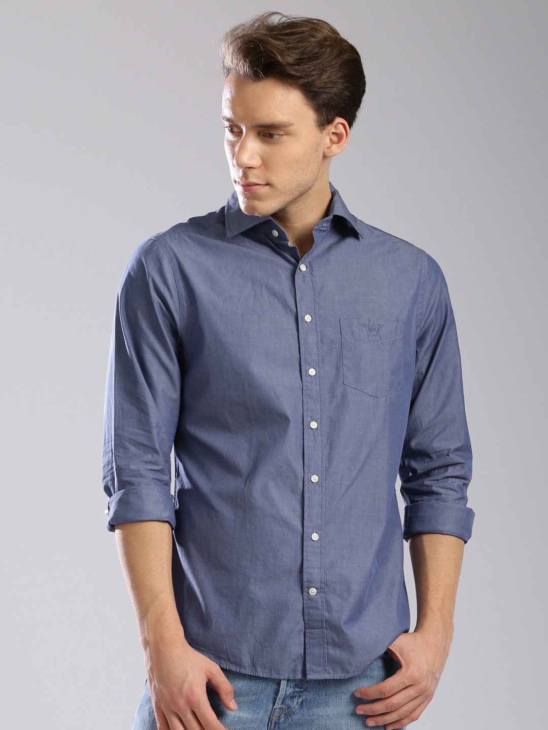 Buy GANT Men Blue Solid Casual Shirt Shirts for Men 2100741 Myntra
