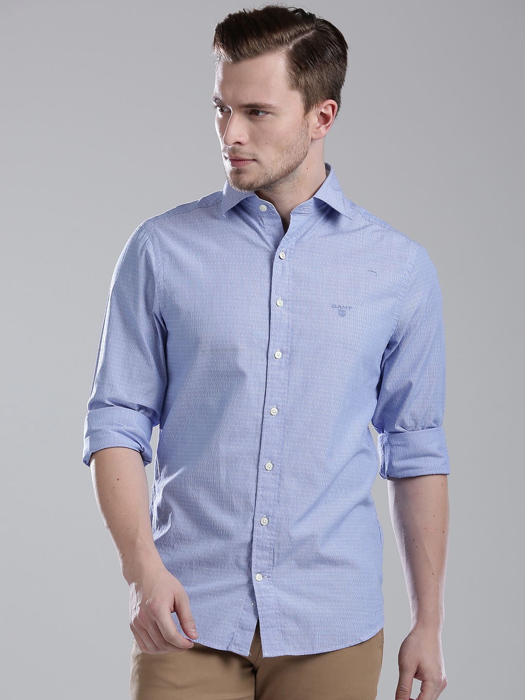 gant blue and white striped shirt