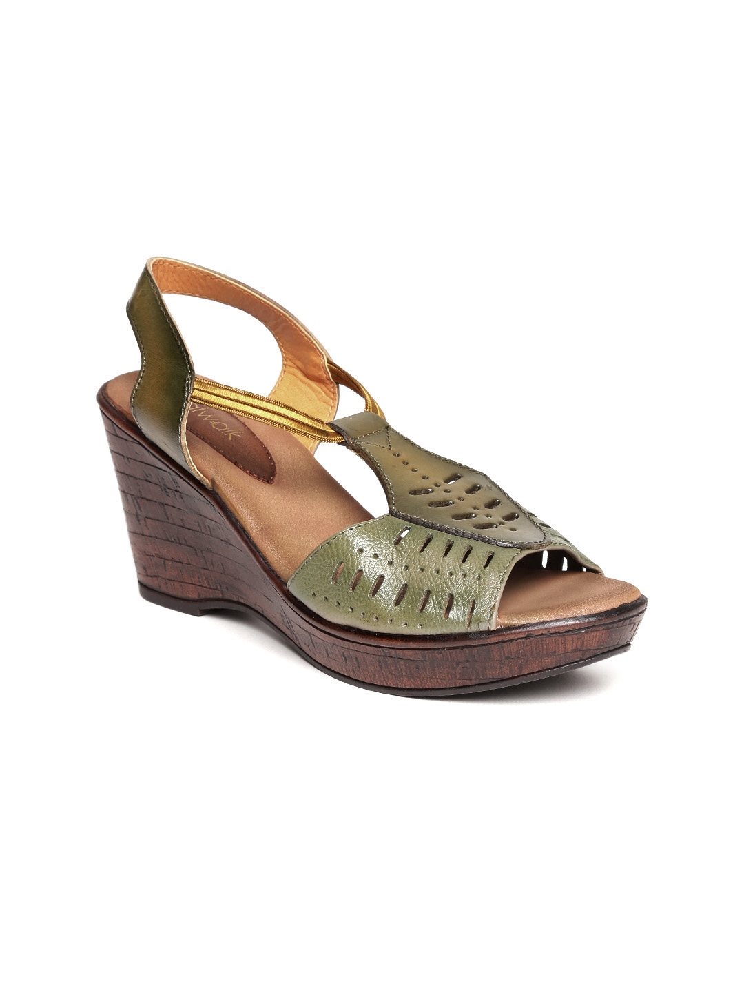 olive green wedges womens