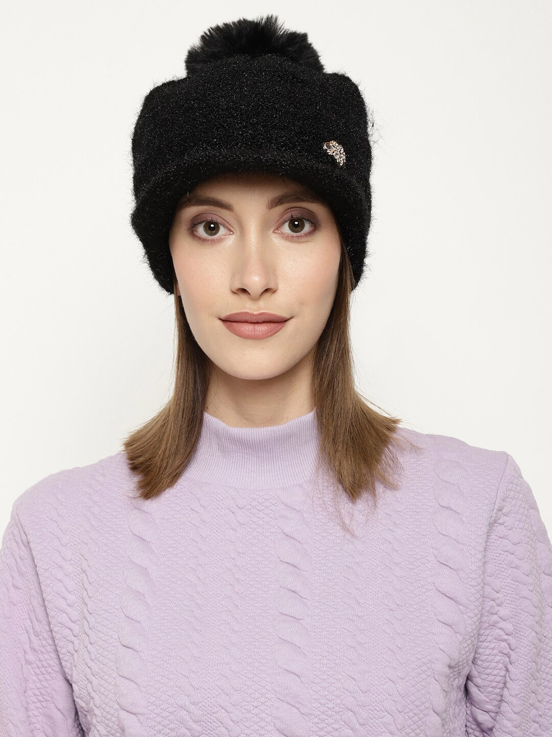 Buy Roadster Women Black Self Design Visor Caps Caps for Women