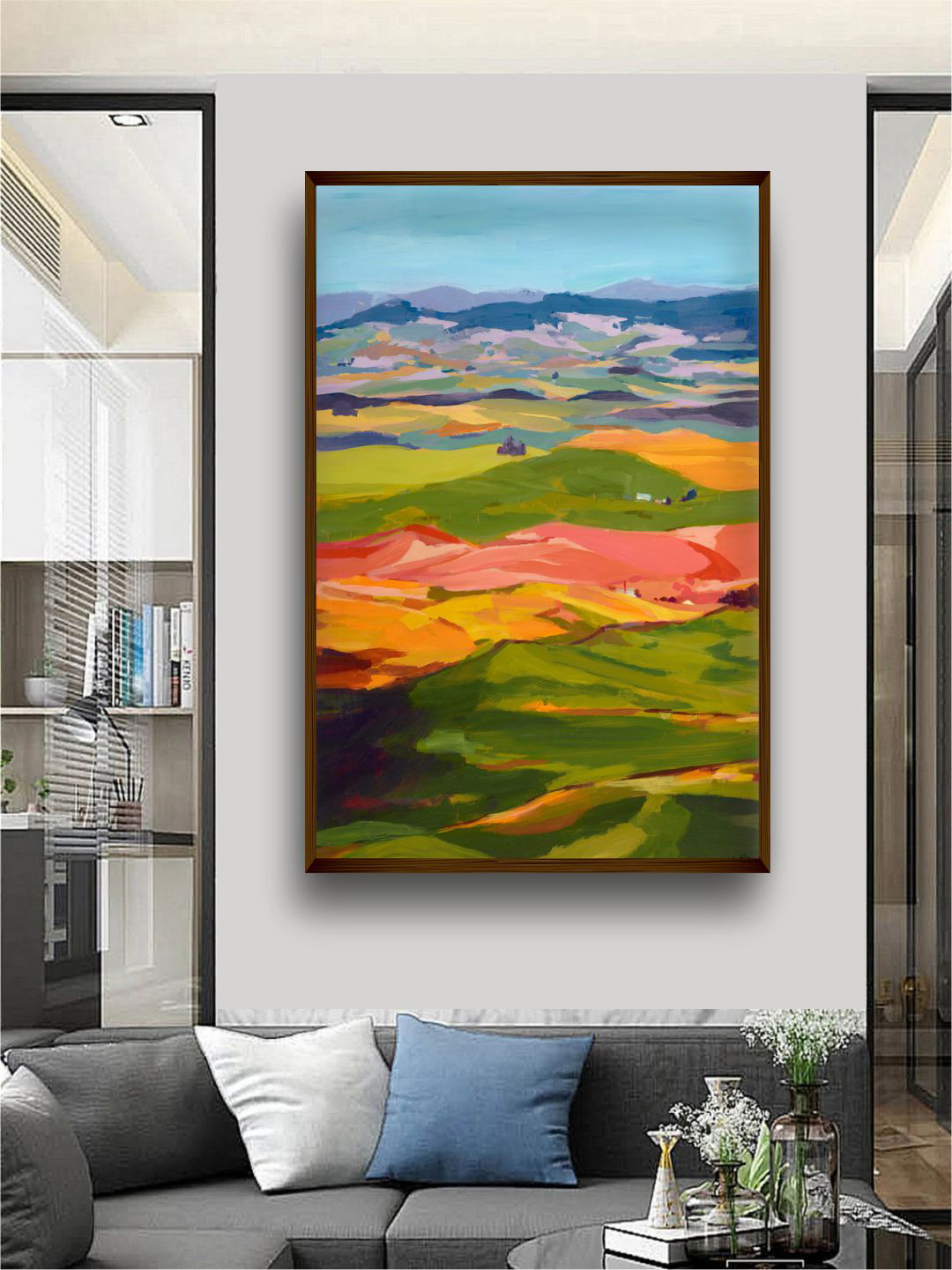 Buy The Art House Green & Blue Abstract Painting Wall Art - Wall Art