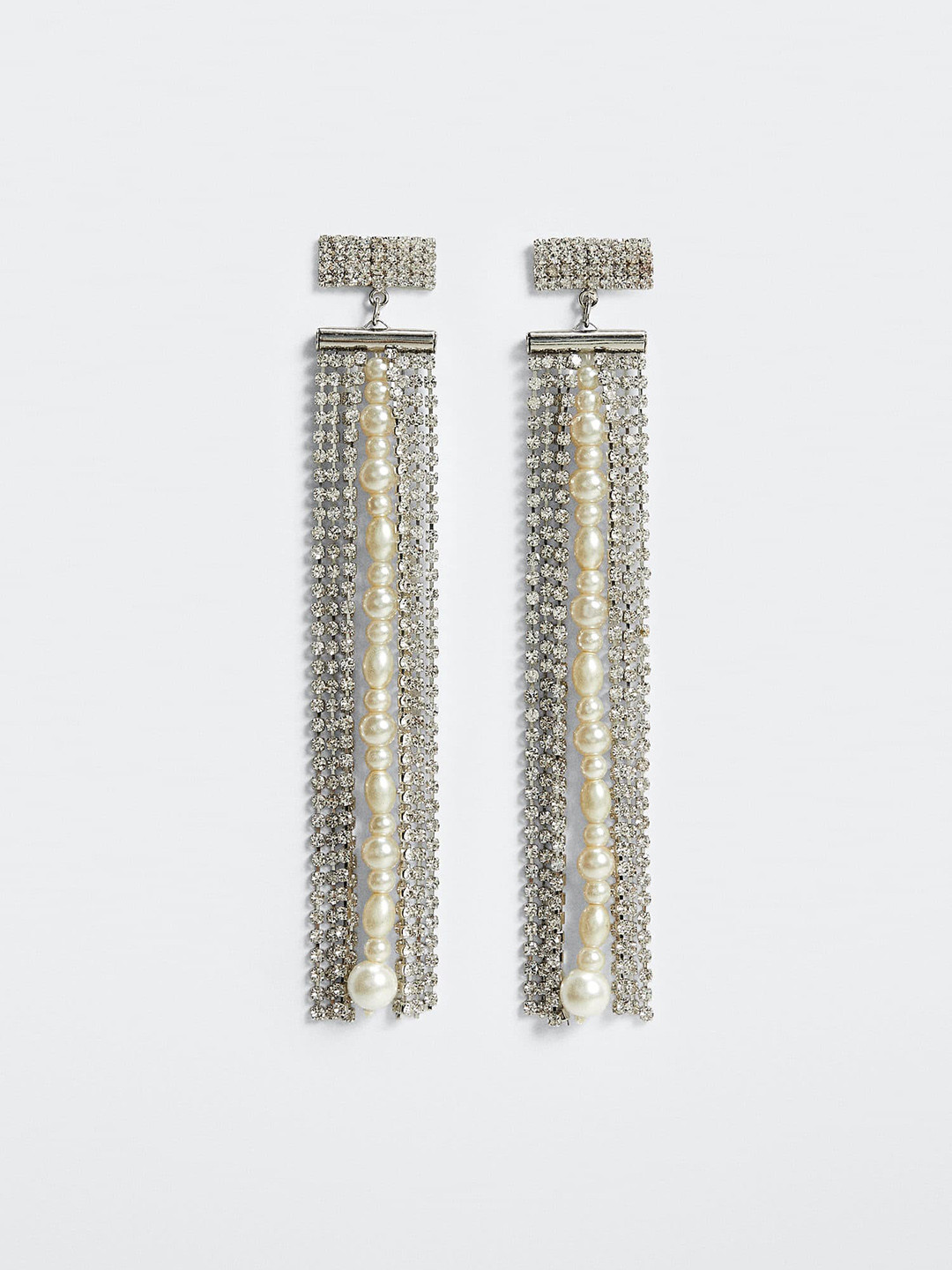 Buy MANGO Stone Studded & Beaded Chandelier Drop Earrings Earrings