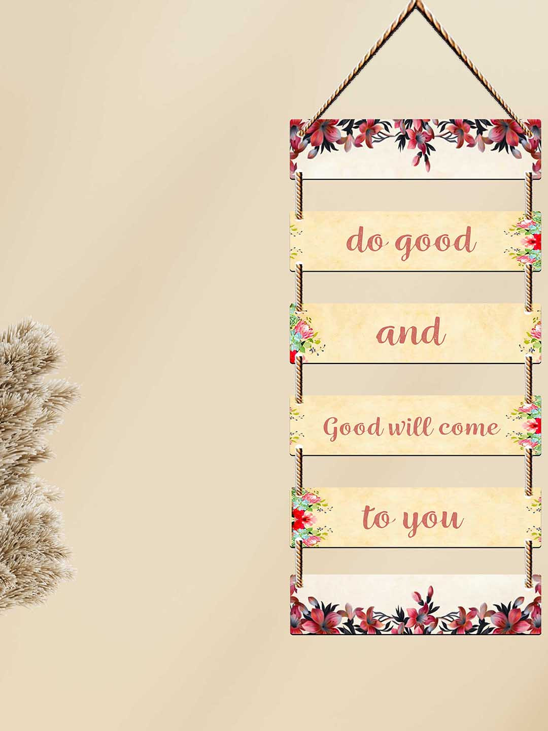 Buy SAF Beige Printed Motivational Quotes Wooden Wall Hanging - Wall ...