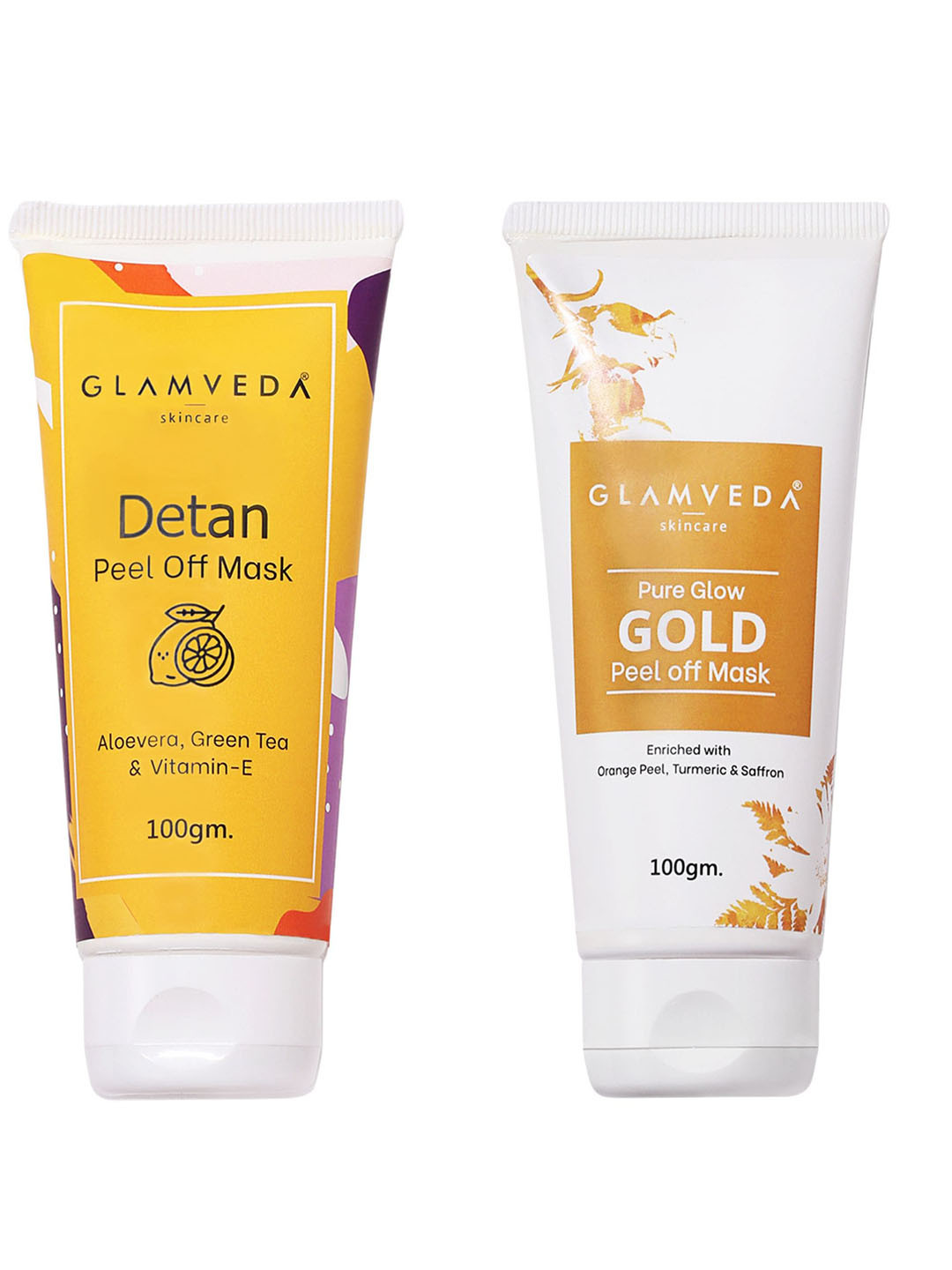 Buy GLAMVEDA De Tan Cooling Peel Off Mask & Pure Glow Gold Peel Off