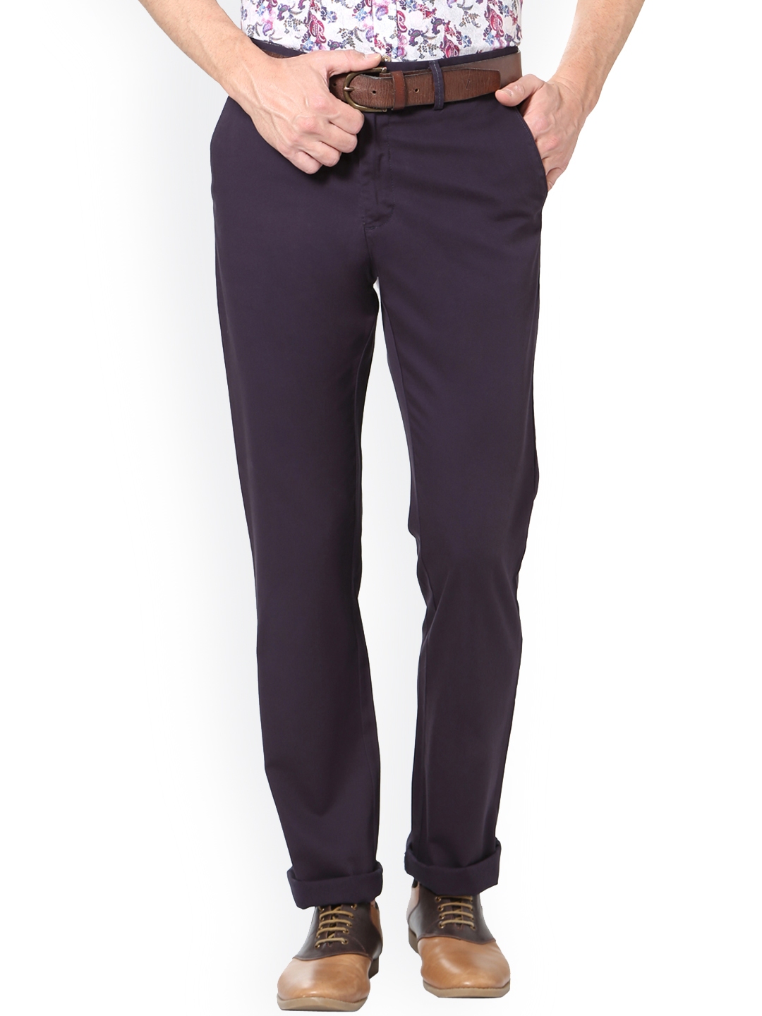 allen solly pleated cotton trousers