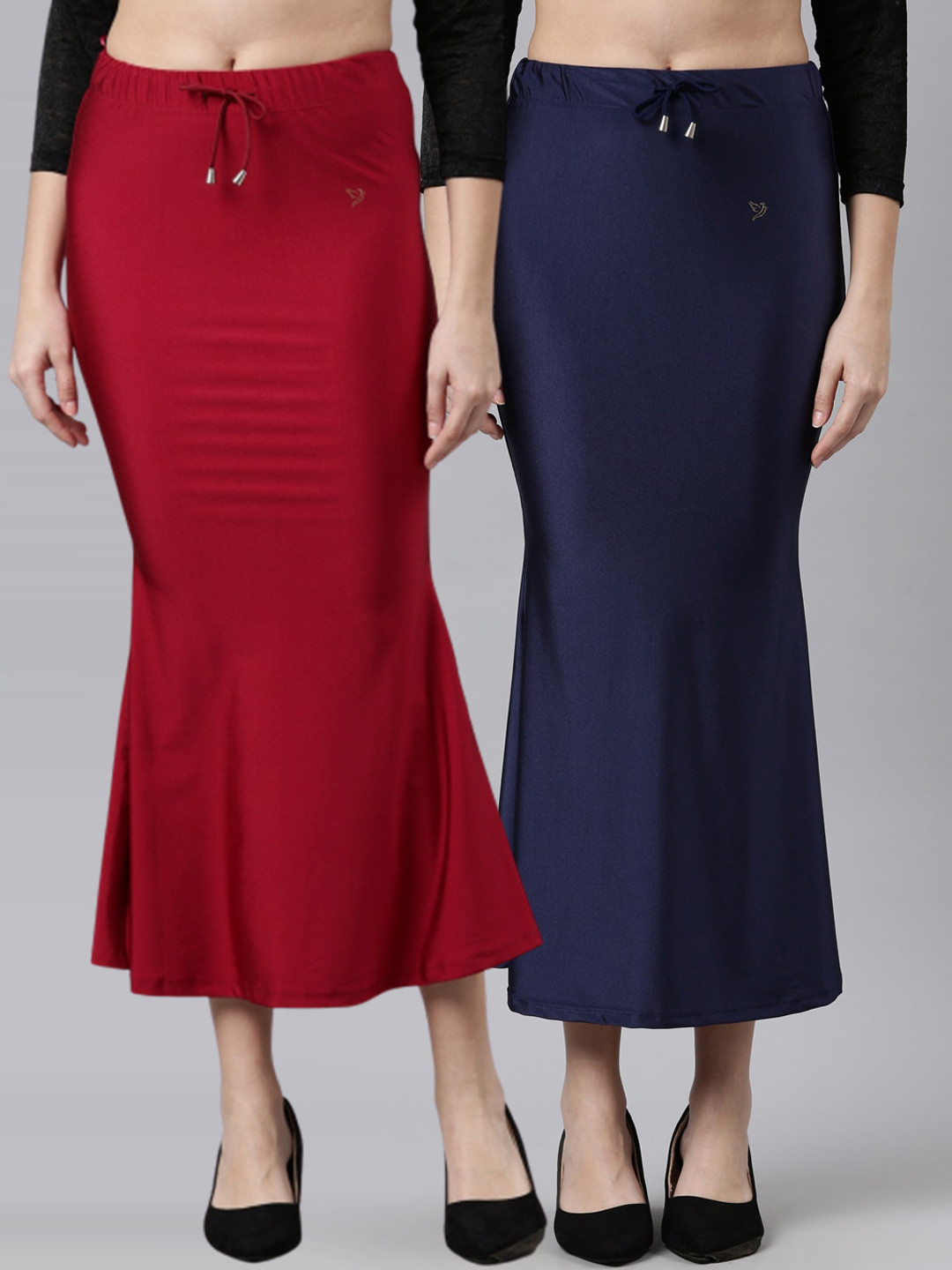 Buy TWIN BIRDS Women Pack Of 2 High Rise Stretchable Shimmer Saree