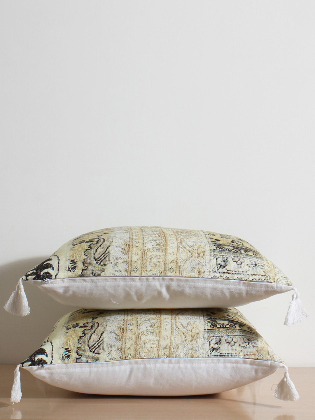 Buy Jamio Firati Beige Set Of 2 Abstract Square Cushion Covers