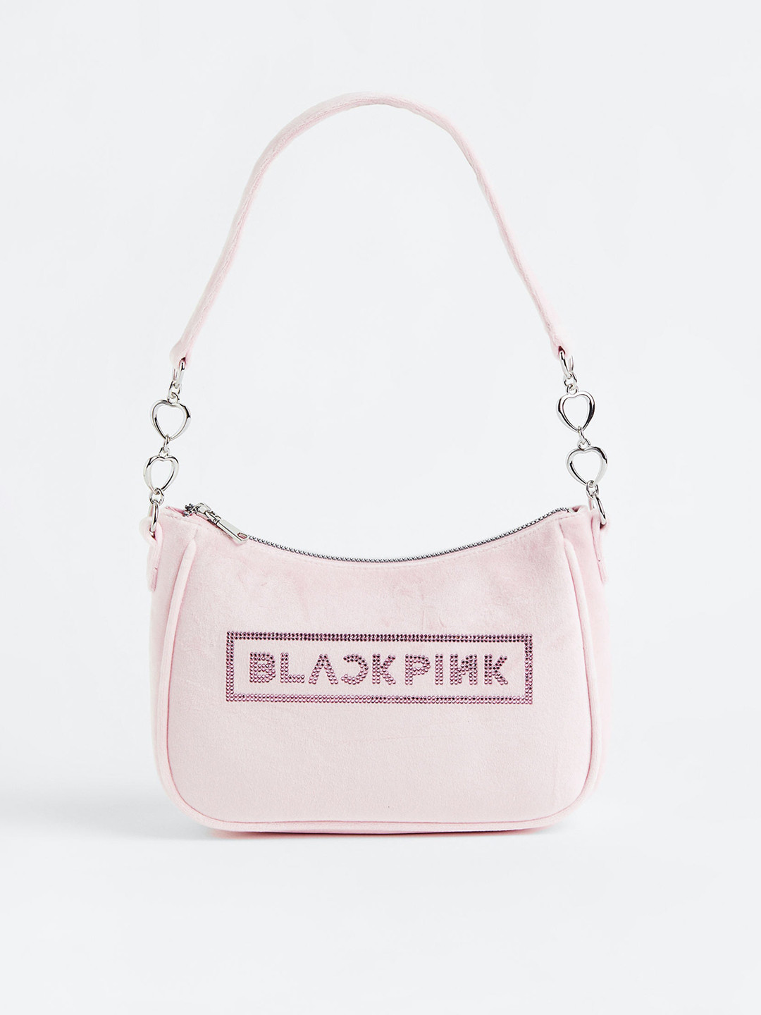 Buy H&M Women Rhinestone Motif Velour Shoulder Bag Handbags for Women