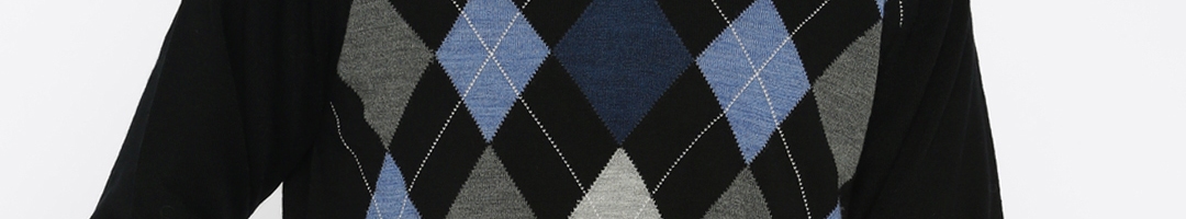 Buy Monte Carlo Men Black & Grey Self Design Pullover - Sweaters for ...
