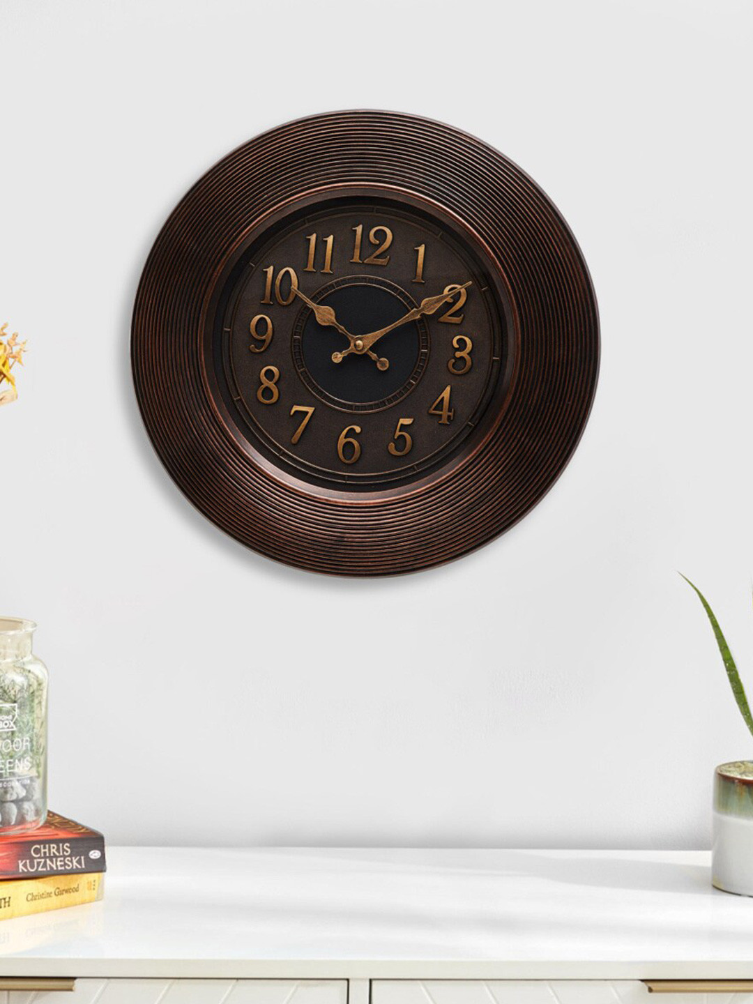 Buy Home Centre Corsica Telsa Brown & Gold Toned Contemporary Wall