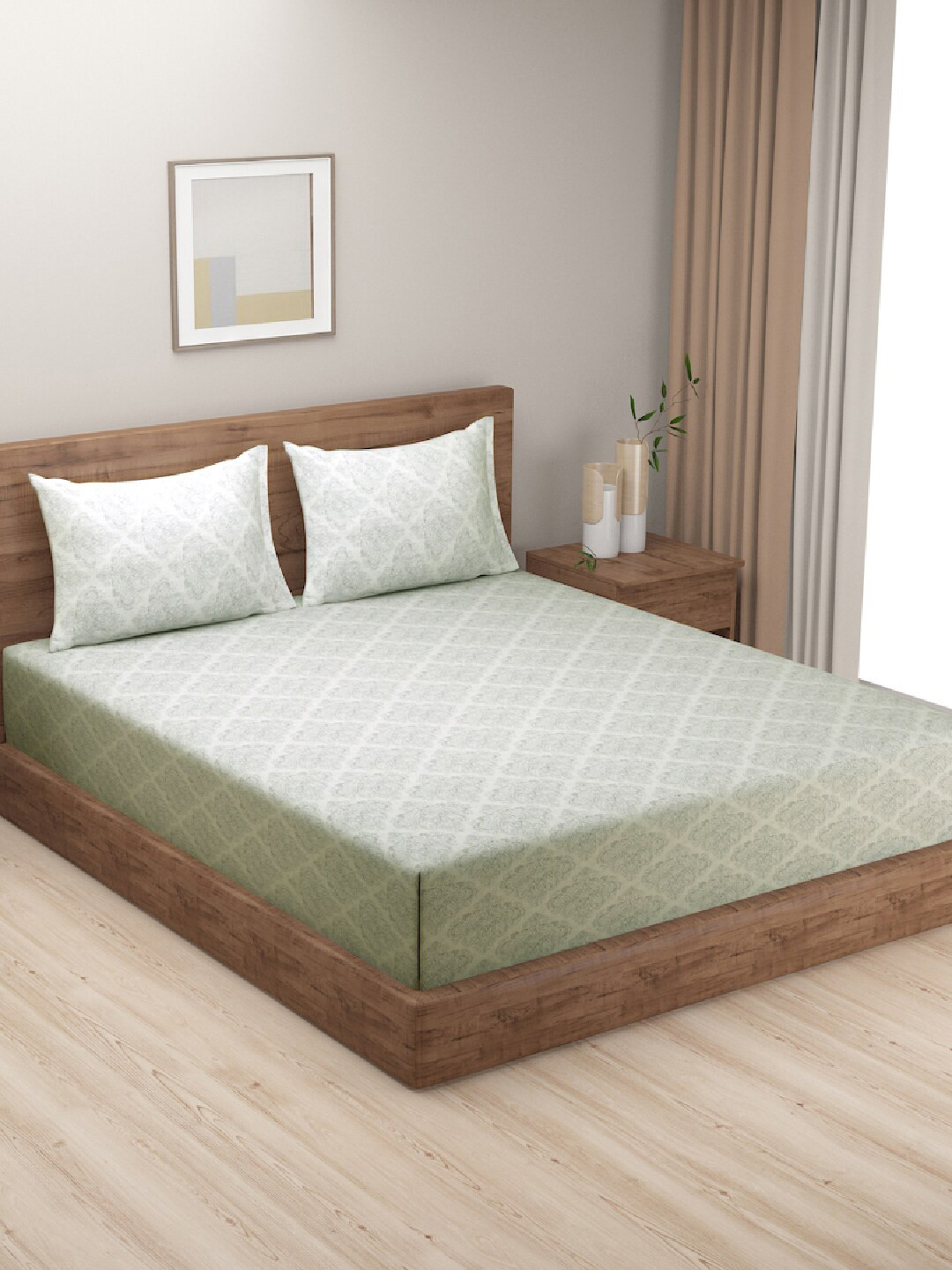 Buy SWAYAM Cotton Ethnic Motifs King Bedsheet With 2 Pillow Covers