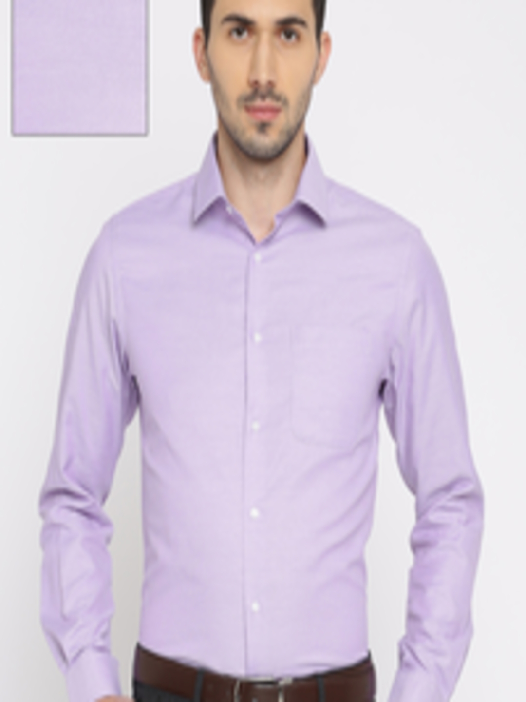Buy Peter England Men Lavender Slim Fit Self Design Formal Shirt ...