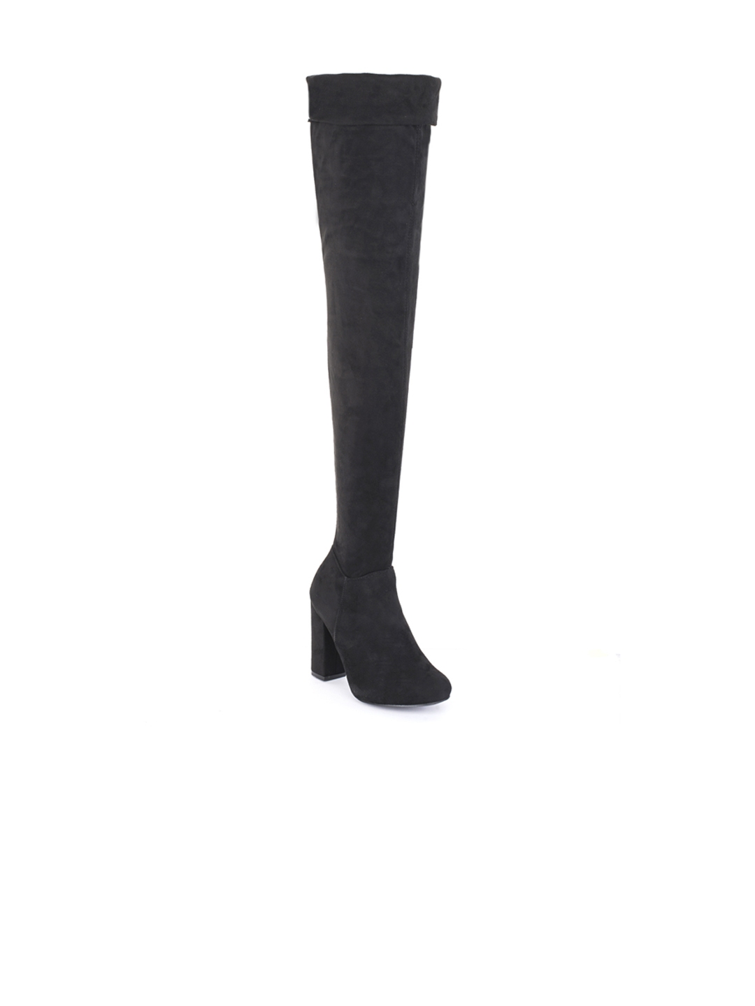 truffle collection heeled knee high boots in black