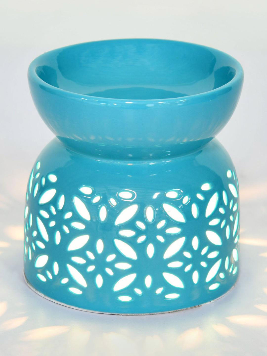 Buy Athome By Nilkamal Sea Green Petal Cutwork Electric Burner Aroma Oil Diffuser Aroma Oil