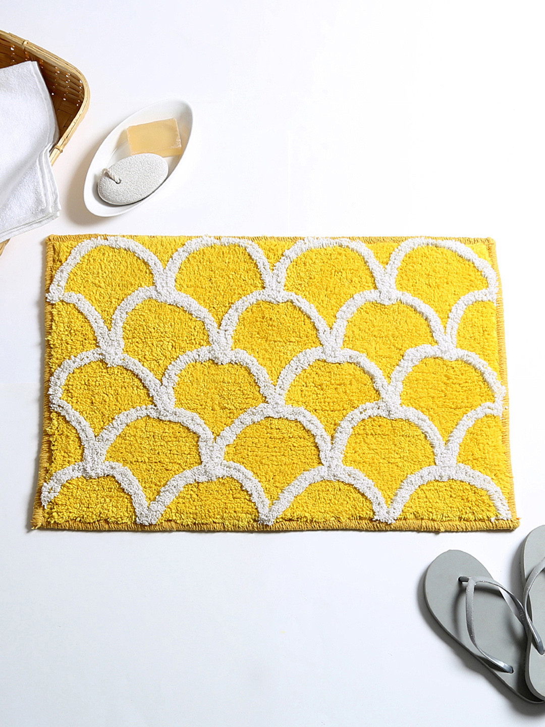 Buy House This Yellow Cotton Rectangular Bath Rug Bath Rugs for