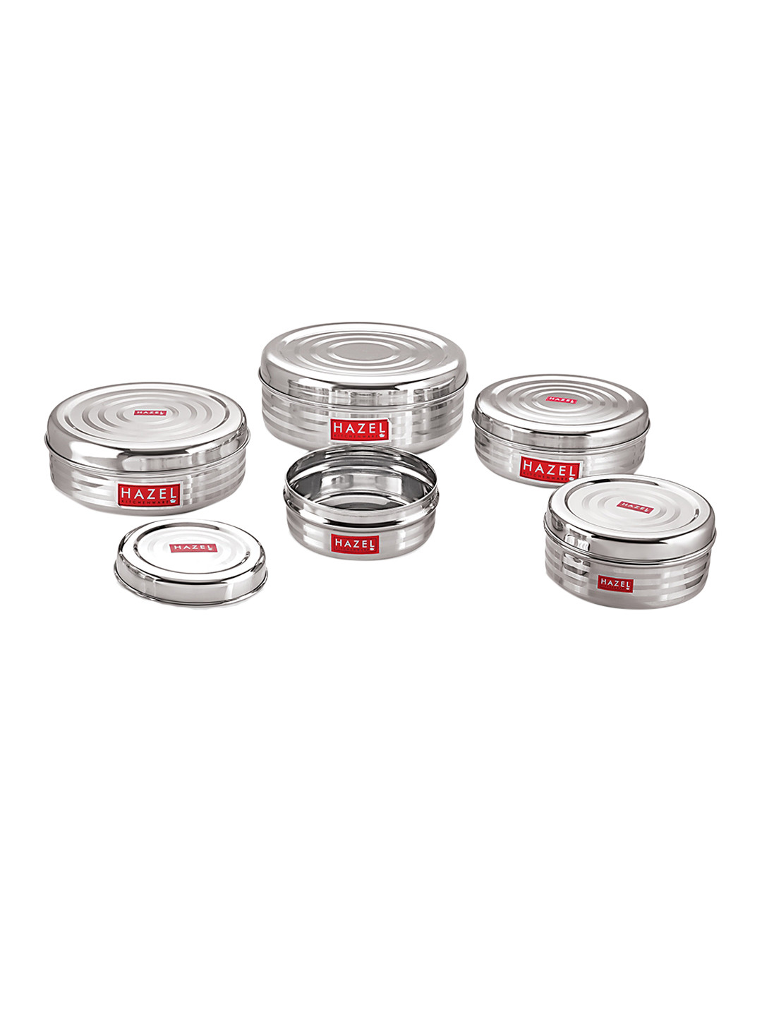 Buy HAZEL Set Of 3 Flat Stainless Steel Lunch Box Kitchen Storage for