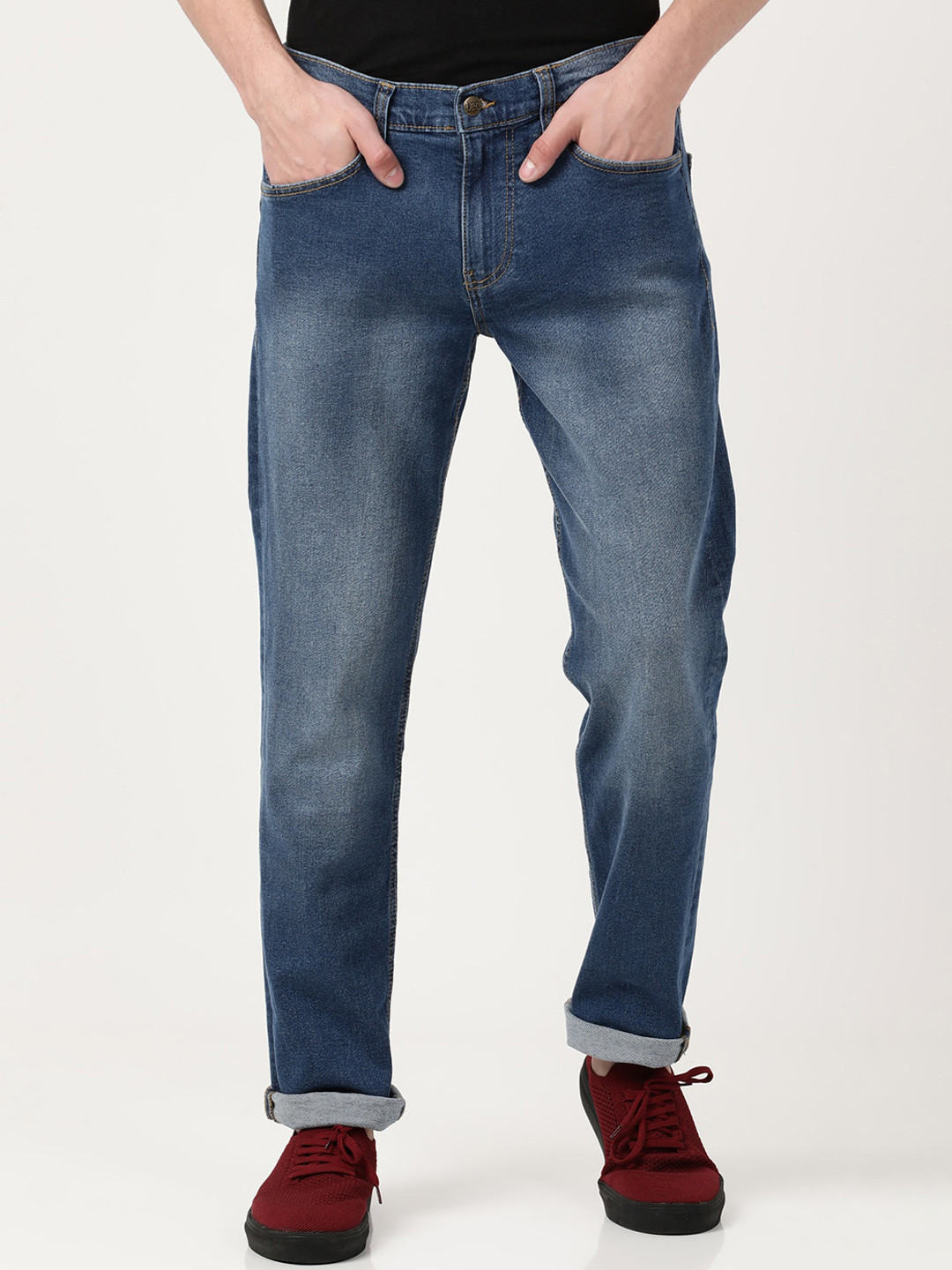 Buy Lee Men Solid Cotton No Fade Regular Fit Jeans - Jeans for Men ...